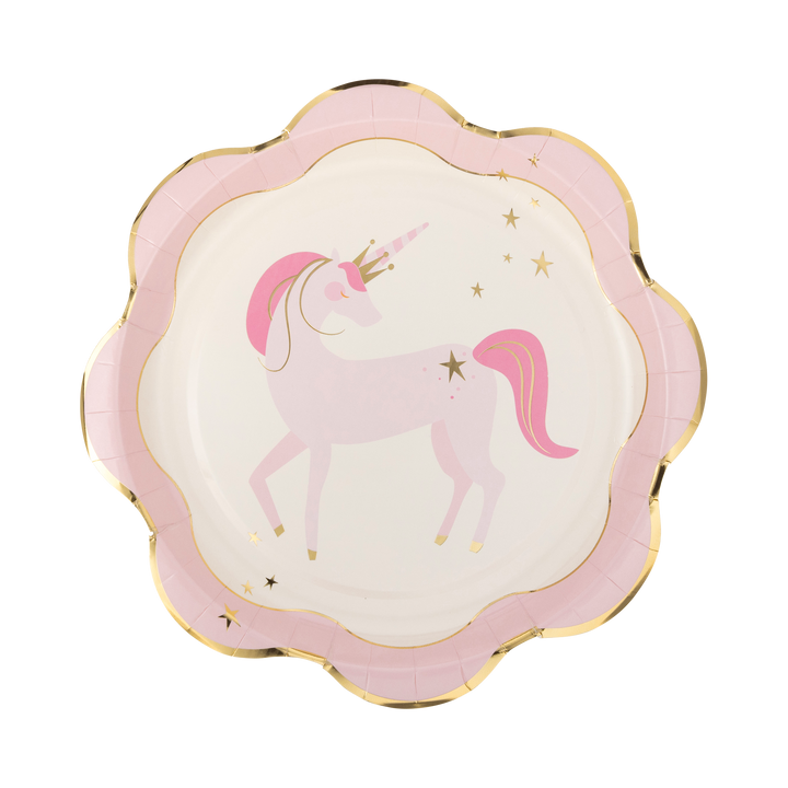 Pink Unicorn Ruffle Edge Plate