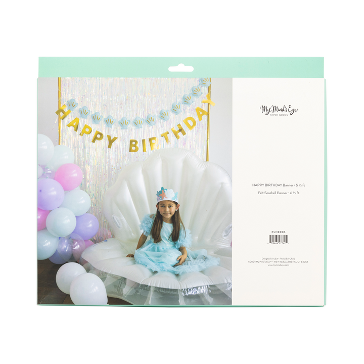 Mermaid Happy Birthday Puffy Felt Banner