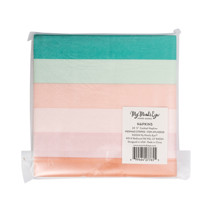 Mermaid Stripes Cocktail Napkin