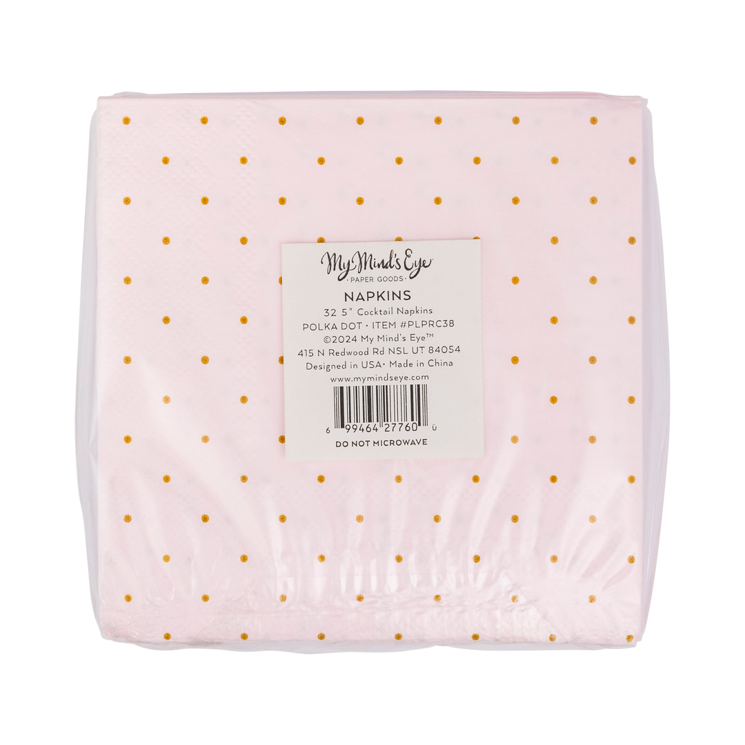 Princess Polka Dot Cocktail Napkin