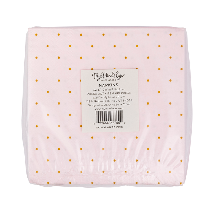 Princess Polka Dot Cocktail Napkin