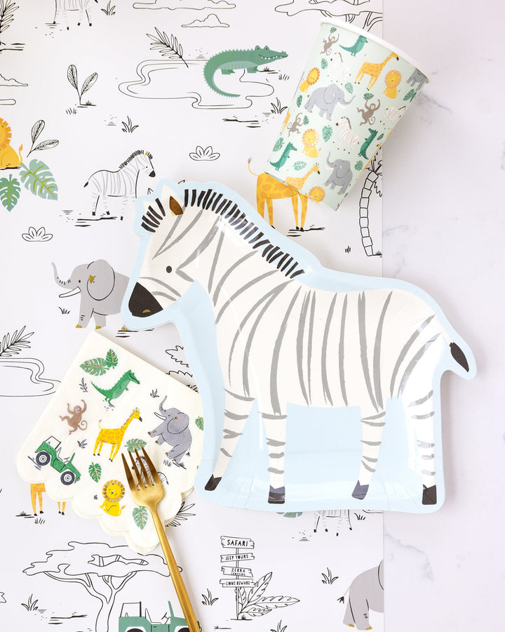 Safari Zebra Shaped Paper Plate