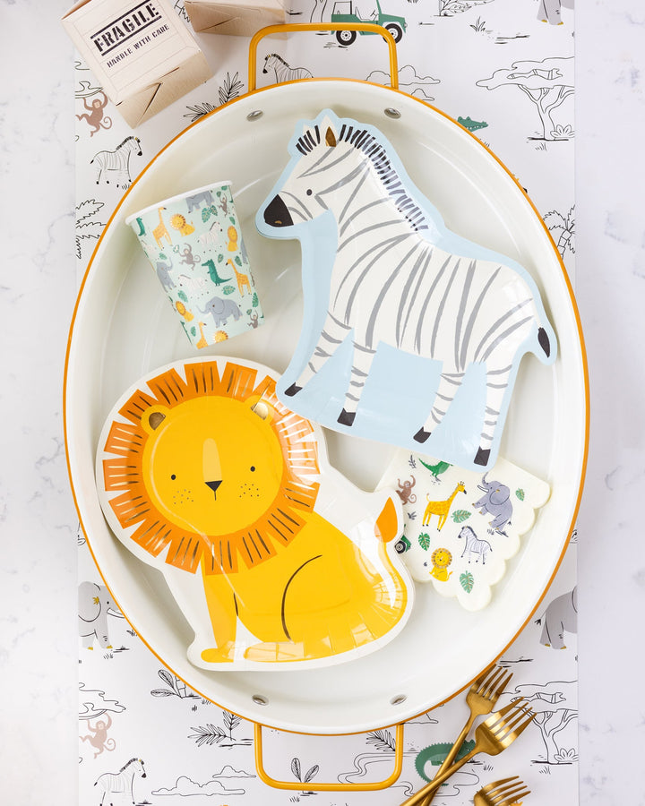 Safari Zebra Shaped Paper Plate