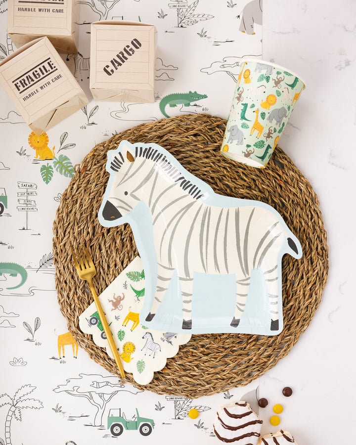 Safari Zebra Shaped Paper Plate