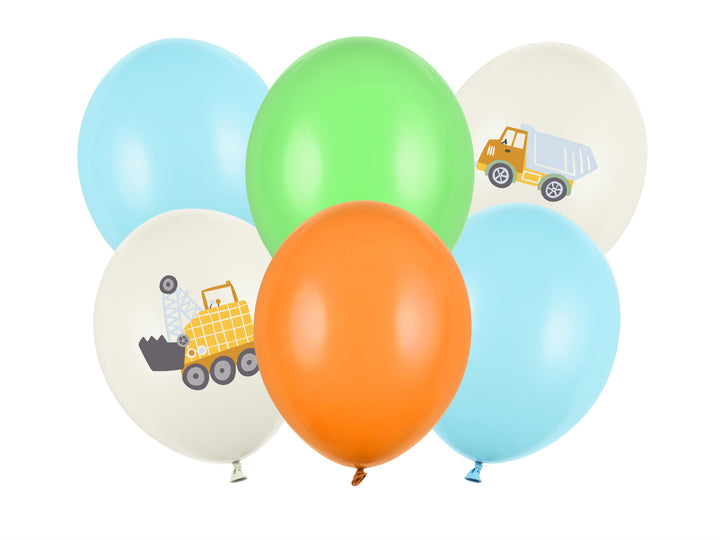 12inch Balloons, Construction vehicles, Pastel Light Cream