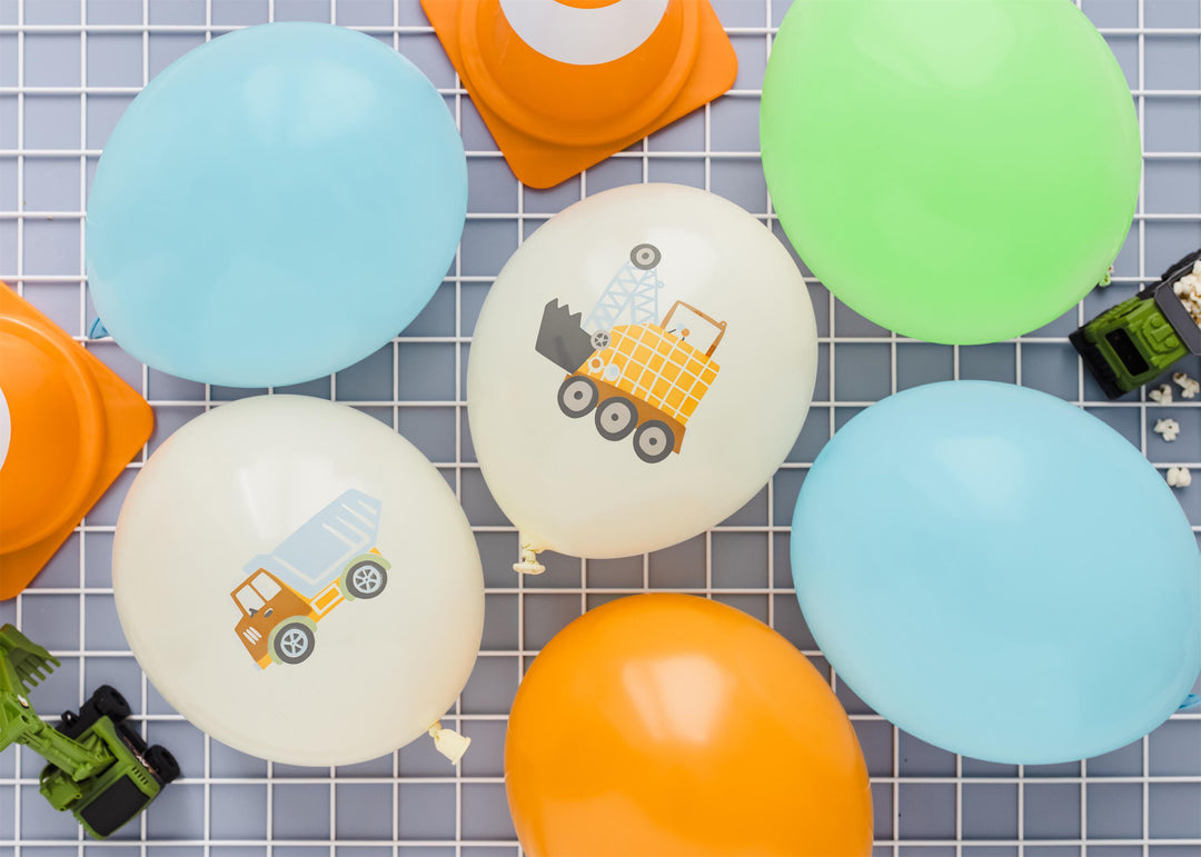 12inch Balloons, Construction vehicles, Pastel Light Cream