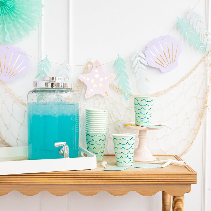 Mermaid Tail Paper Party Cups - 12 oz