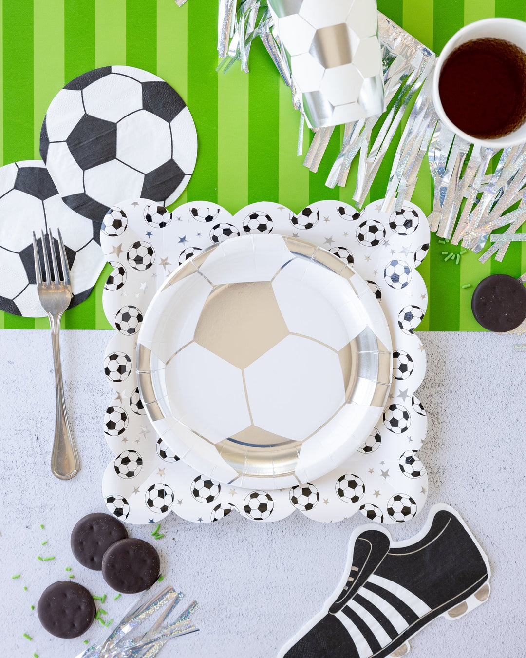 Soccer Ball Shaped Paper Cocktail Napkin