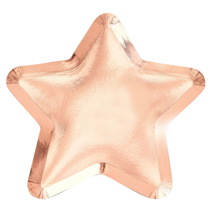 Rose Gold Star Shaped Paper Plates - Twinkle Twinkle