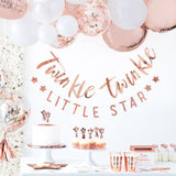 Rose Gold Star Shaped Paper Plates - Twinkle Twinkle