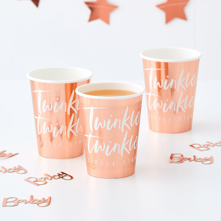 Rose Gold Foiled Paper Cups