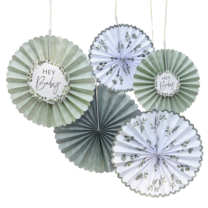 Hey Baby Paper Fan Baby Shower Decorations