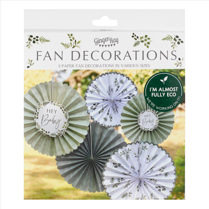 Hey Baby Paper Fan Baby Shower Decorations