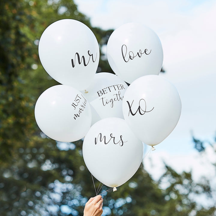 White Wedding Balloons Bundle