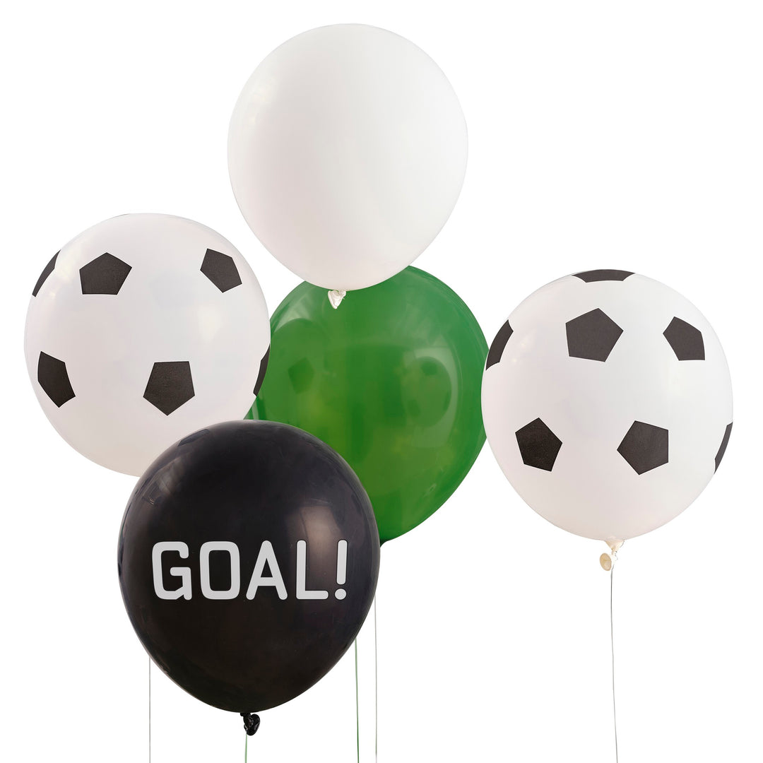 Black, White and Green Football Balloon Bundle