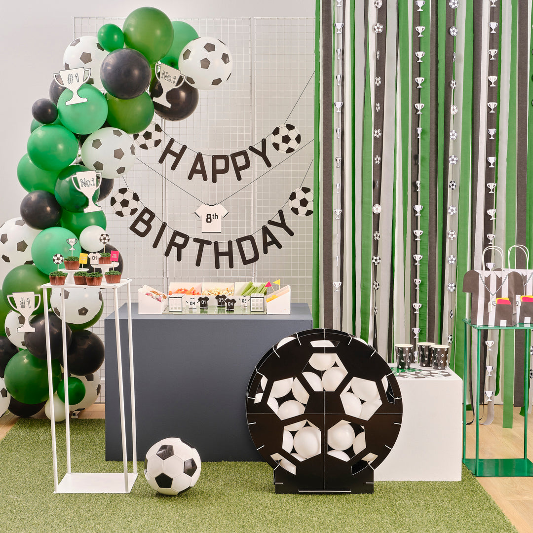 Black, White and Green Football Balloon Bundle