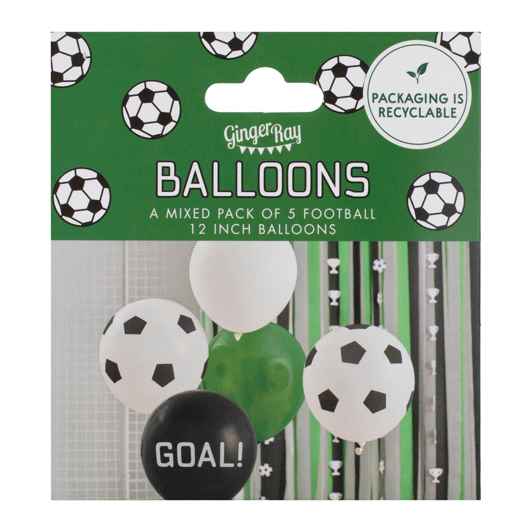 Black, White and Green Football Balloon Bundle