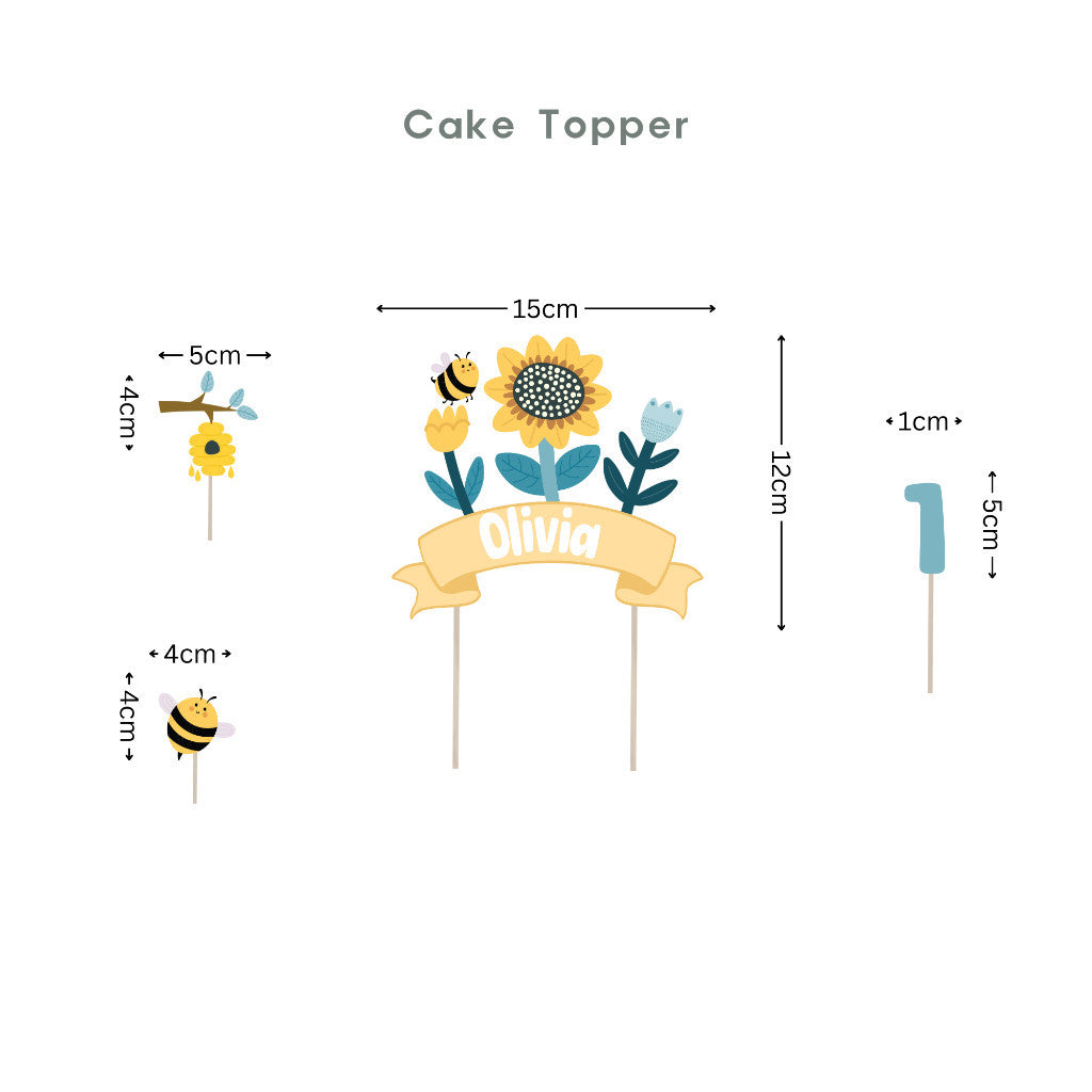 Bee Party Personalised Cake Topper