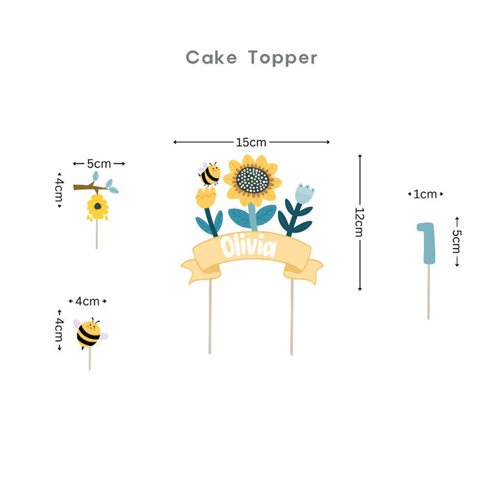 Bee Party Personalised Cake Topper