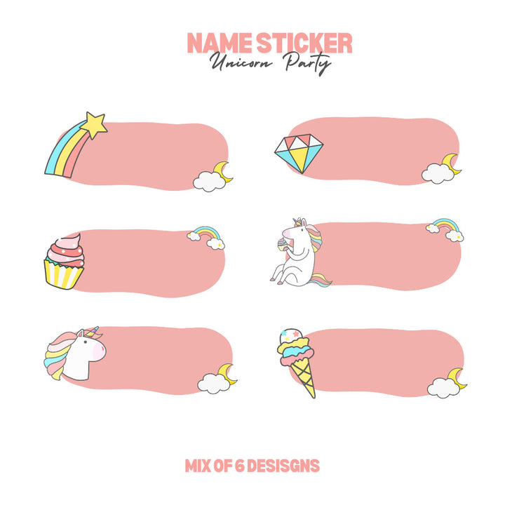 Unicorn Personalized Name Sticker Set