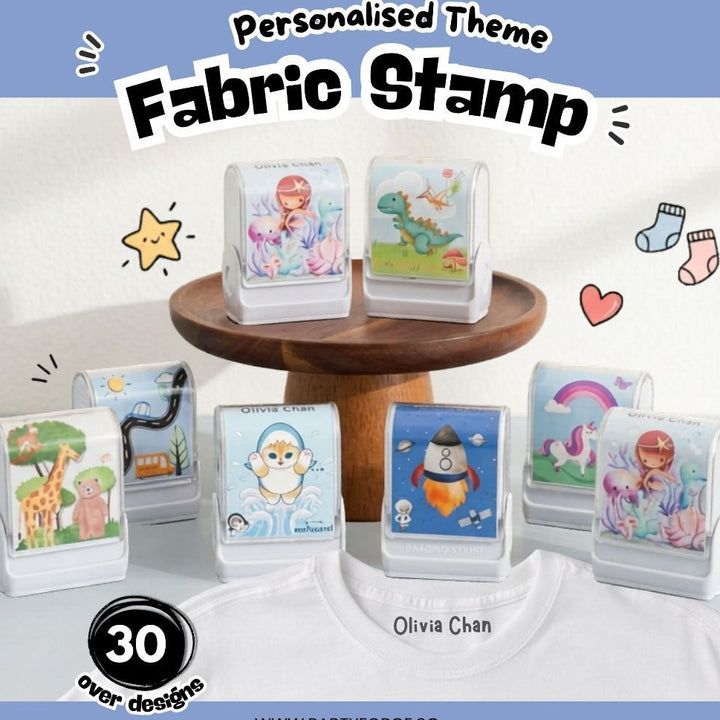 Personalised Clothing Name Stamp Waterproof Ink Permanent Fabric Chop