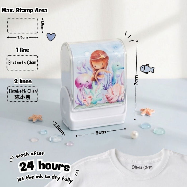 Personalised Clothing Name Stamp Waterproof Ink Permanent Fabric Chop