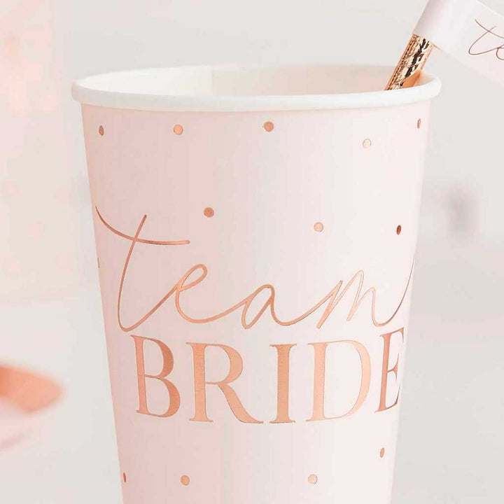 Rose Gold Team Bride Large Hen Party Cups for Hen Party Bridal