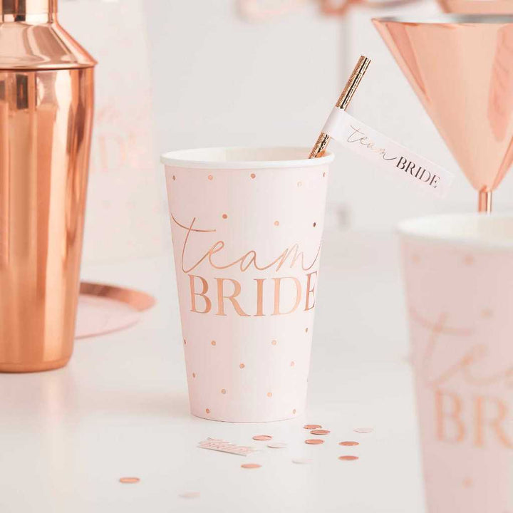 Rose Gold Team Bride Large Hen Party Cups for Hen Party Bridal