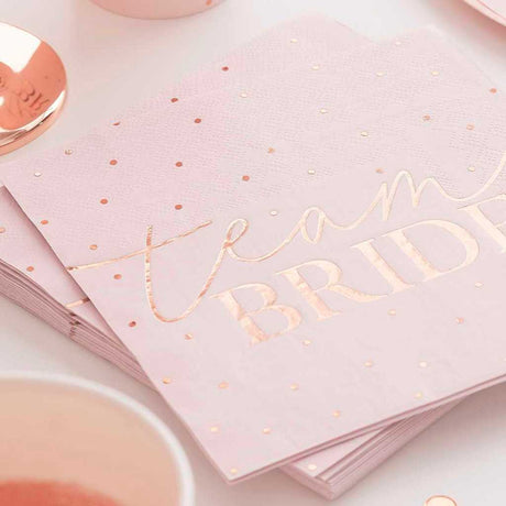 Rose Gold Foiled Hen Party Napkins for Hen Party Bridal