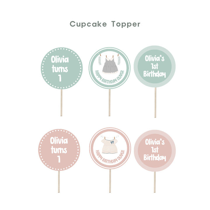 Personalised Baby Shower Baby Fashion Party Decoration Personalized Birthday Banner Cake Topper Cupcake Topper Customise