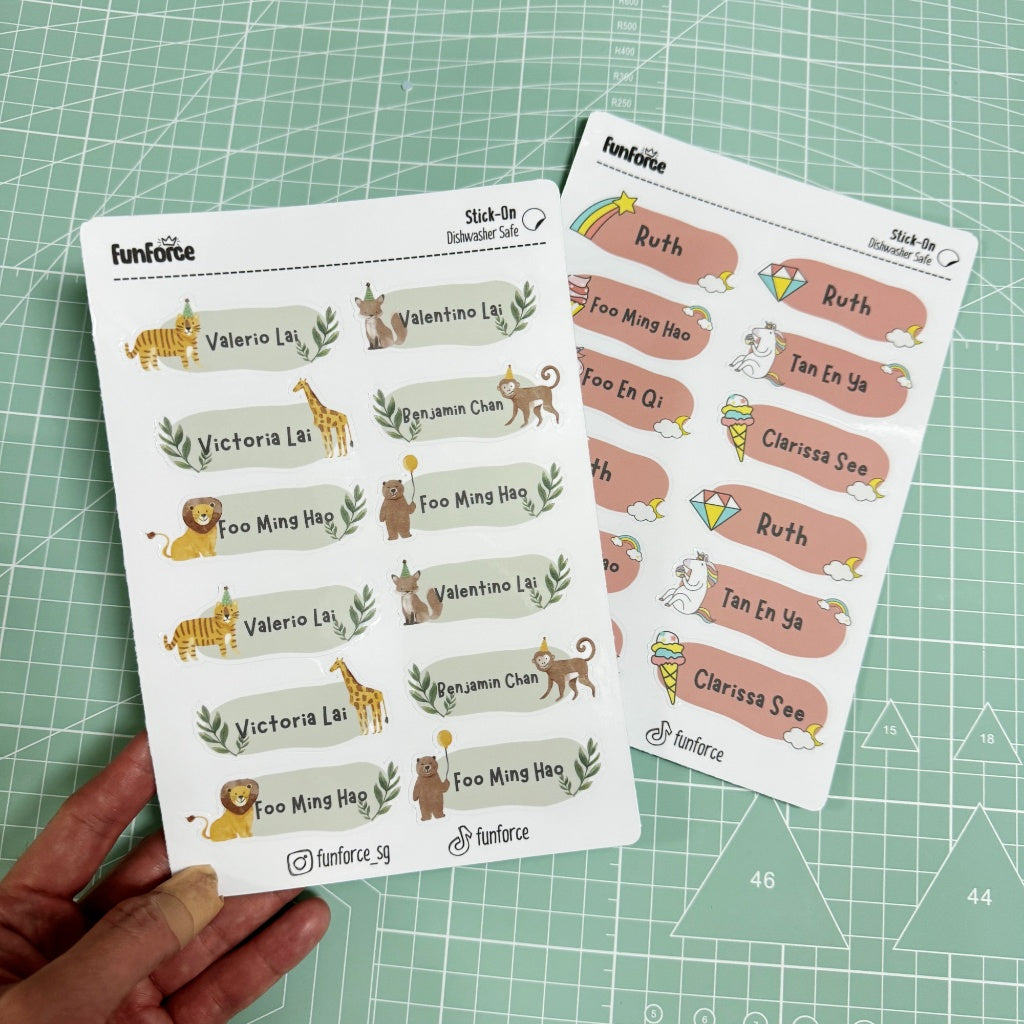 Construction Personalized Name Sticker Set