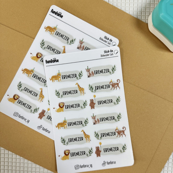 Transport Personalized Name Sticker Set