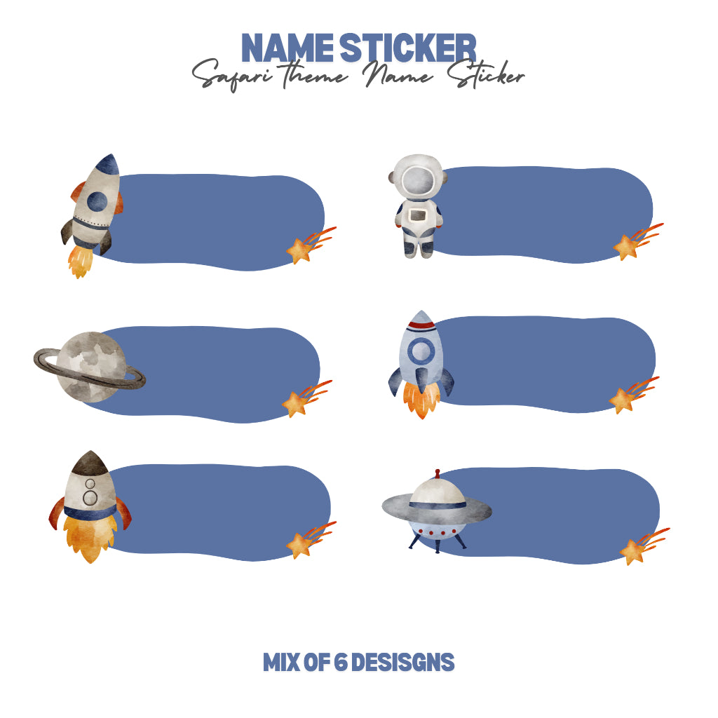 Space Personalized Name Sticker Set