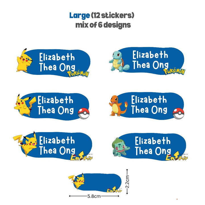 Pokemon Personalized Name Sticker Set