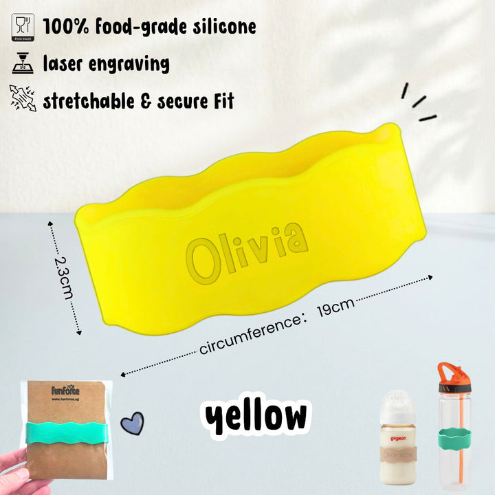Personalised Name Label Milk Bottle Band Kids Water Bottle Band