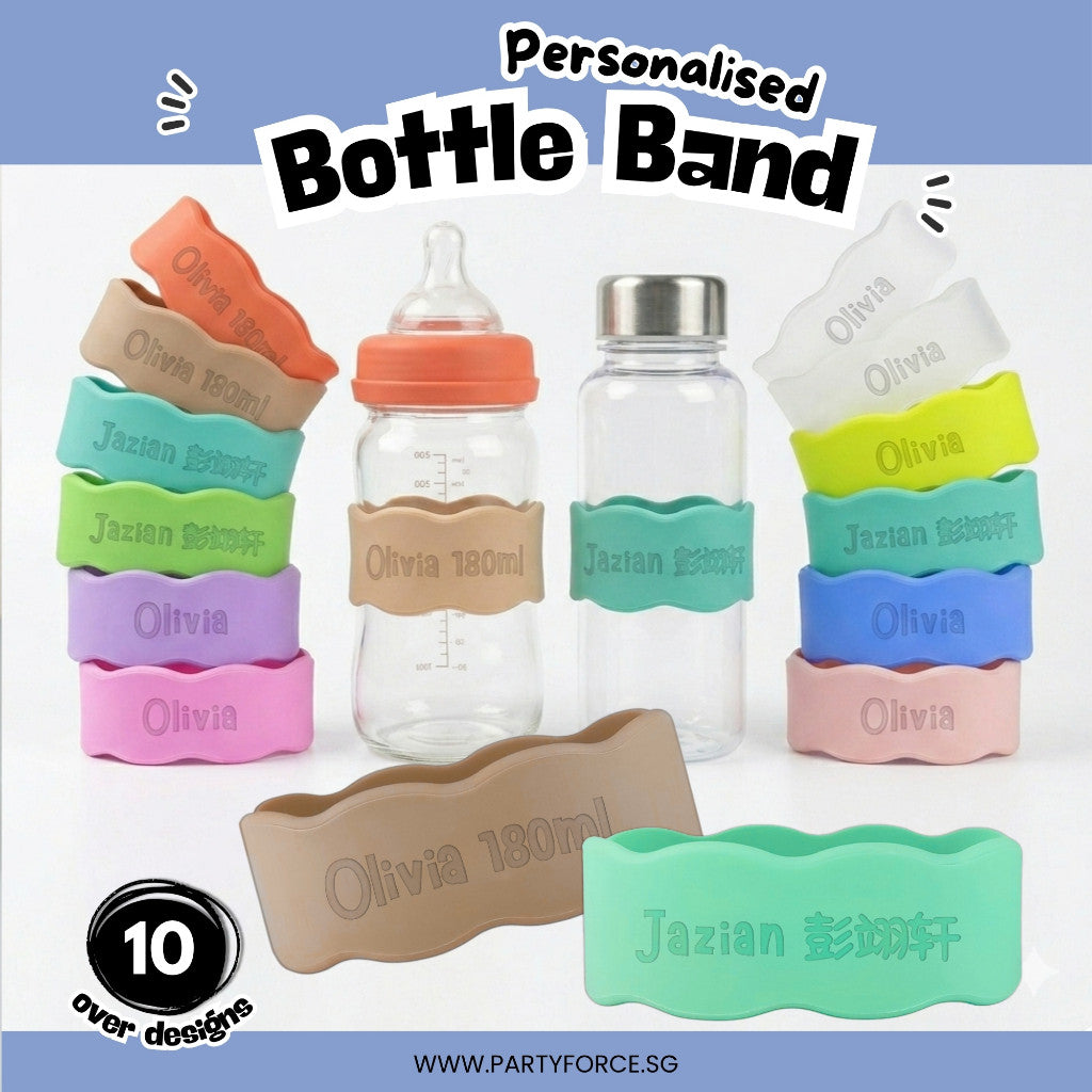 Personalised Name Label Milk Bottle Band Kids Water Bottle Band