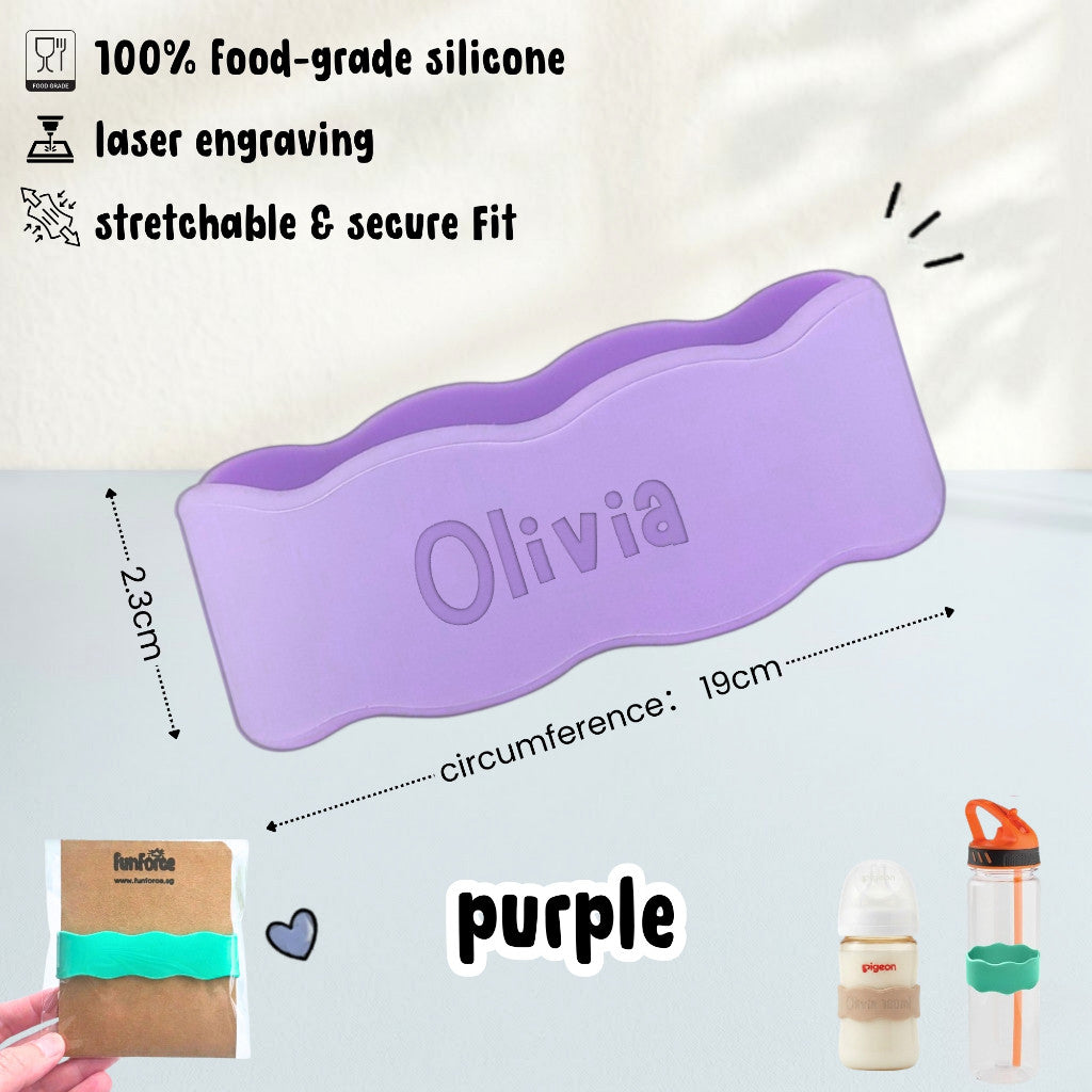 Personalised Name Label Milk Bottle Band Kids Water Bottle Band