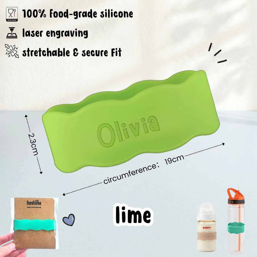 Personalised Name Label Milk Bottle Band Kids Water Bottle Band