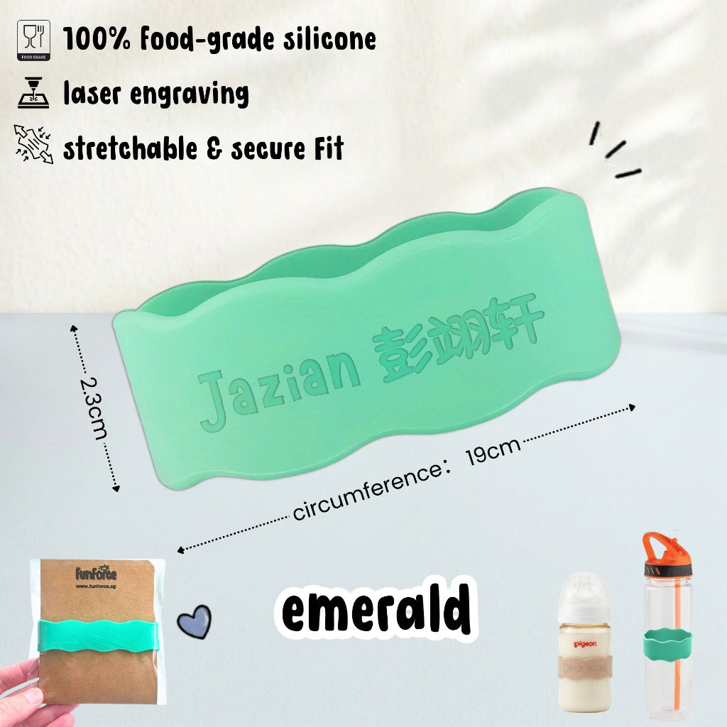 Personalised Name Label Milk Bottle Band Kids Water Bottle Band