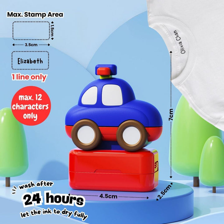 Personalised Fabric Name Stamp for Kids Permanent Waterproof Refillable