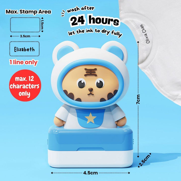 Personalised Fabric Name Stamp for Kids Permanent Waterproof Refillable