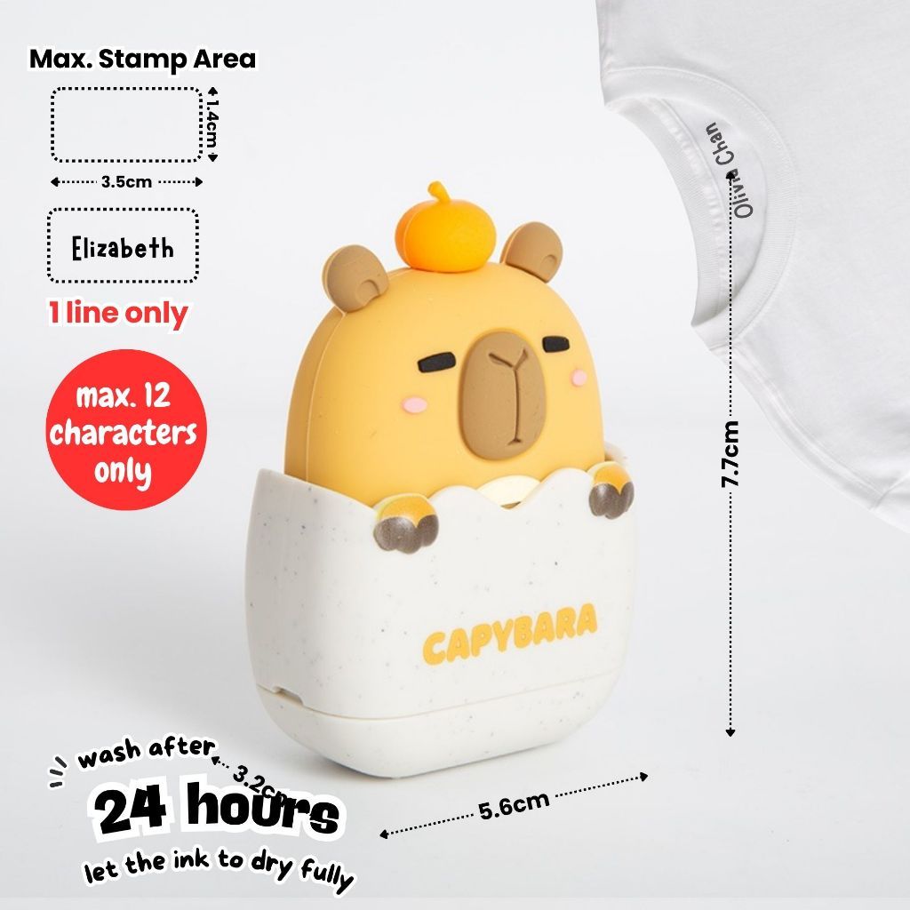 Personalised Fabric Name Stamp for Kids Permanent Waterproof Refillable