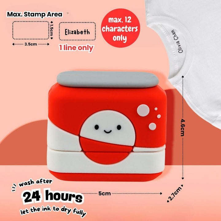 Personalised Fabric Name Stamp for Kids Permanent Waterproof Refillable
