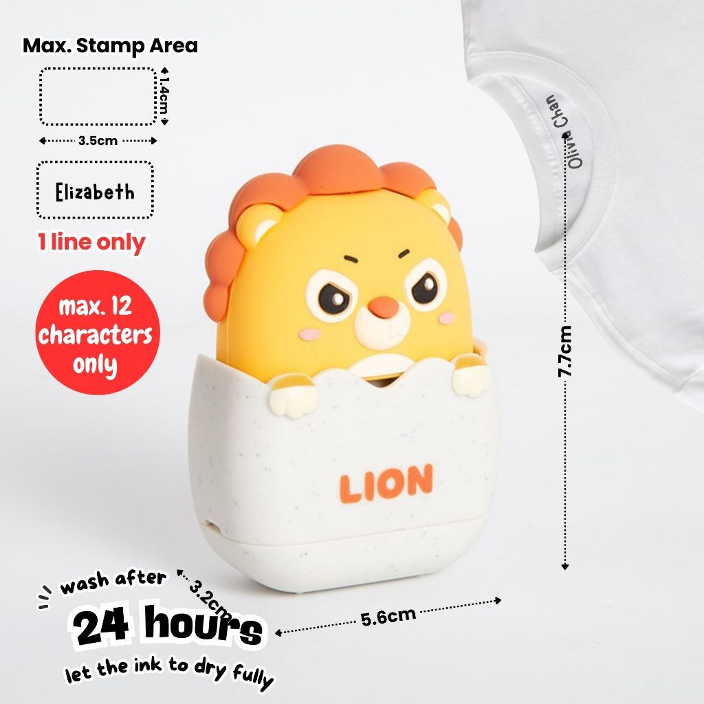 Personalised Fabric Name Stamp for Kids Permanent Waterproof Refillable