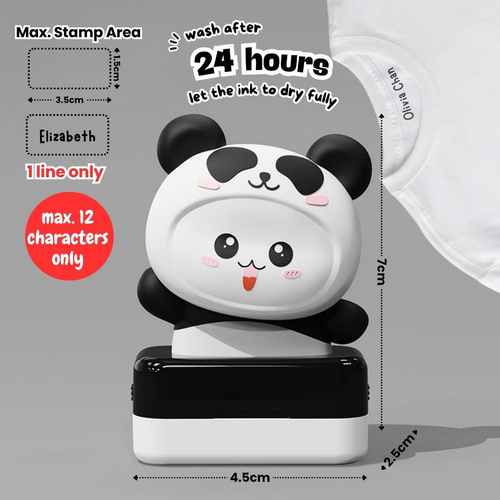 Personalised Fabric Name Stamp for Kids Permanent Waterproof Refillable